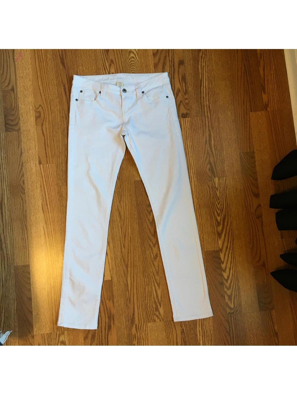 Blue Asphalt Straight Leg White Jeans Size 9